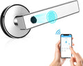 White Smart Fingerprint Deadbolt Door Lock with Handle G41975