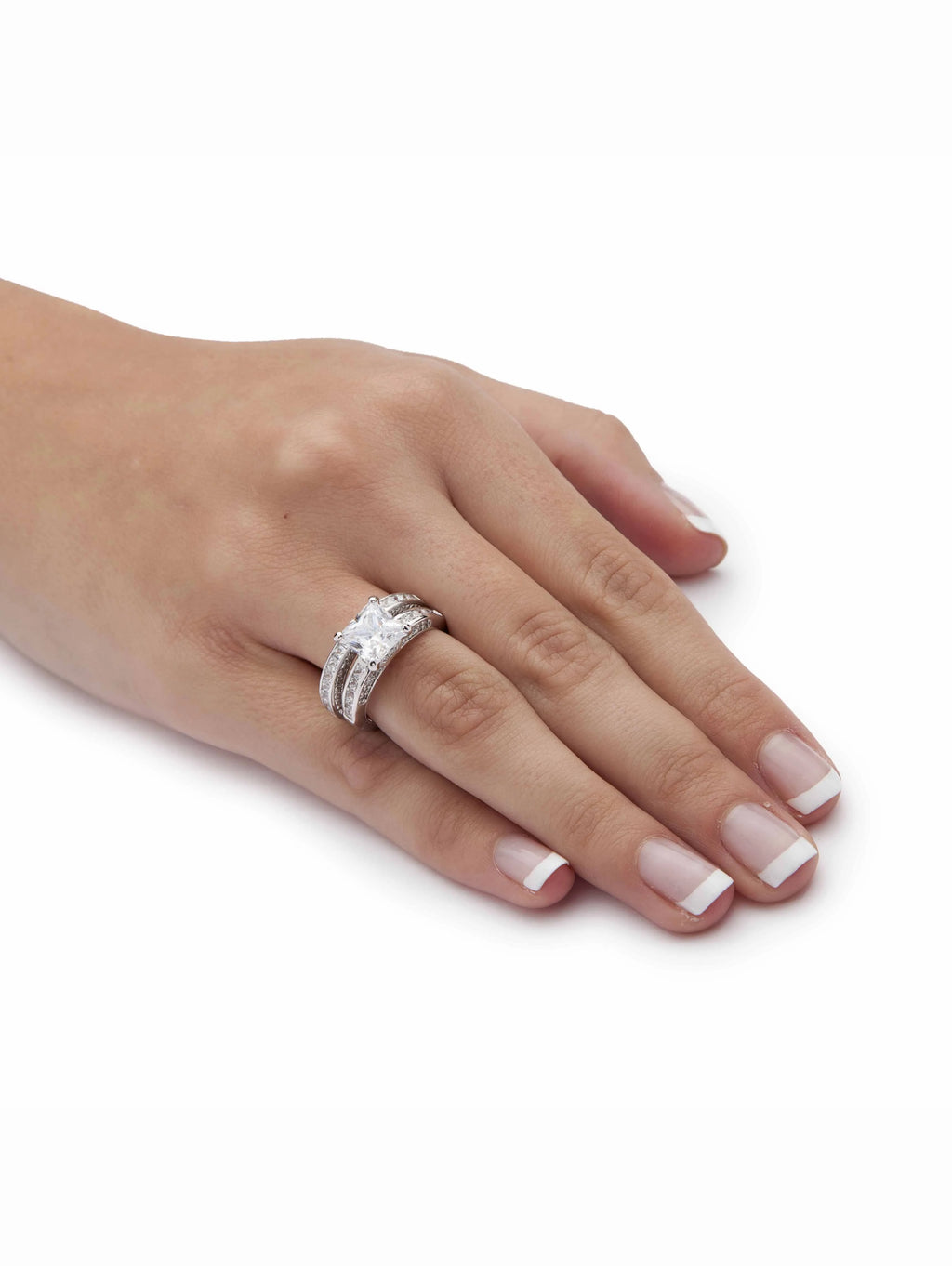 Princess-Cut Cubic Zirconia Two-Piece Bridal Set in Gold-Plated Sterling Silver W9522