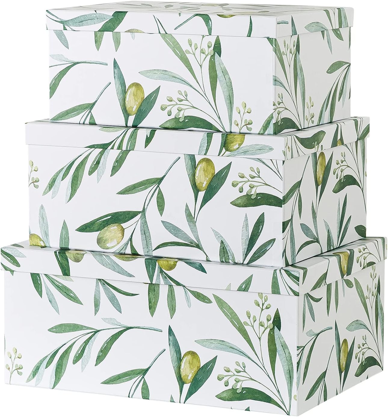 Decorative Storage Cardboard Boxes with Lids, Set of 3 Z480