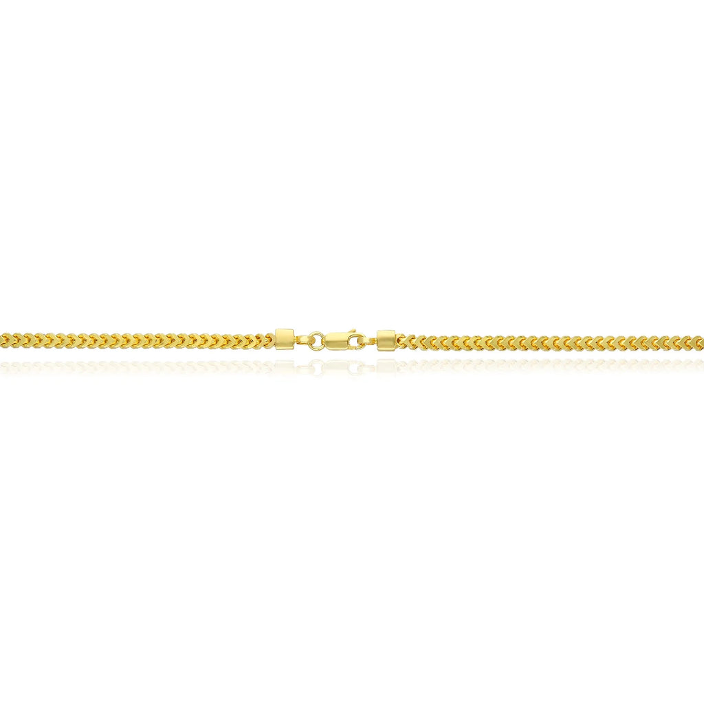18K Gold Over Silver Hollow Franco Chain Necklace 20"-30" U37406