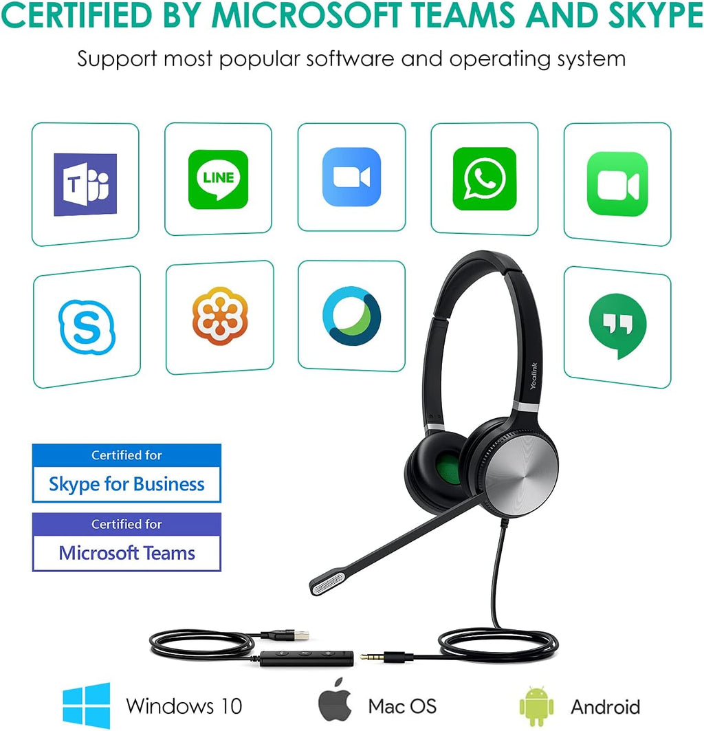 UH36-DUAL Noise Cancelling USB Wired Headset with Mic X3137