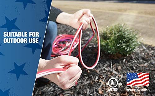 Red White and Blue 100-Feet 12/3 Extension Cord with Lighted End G56978