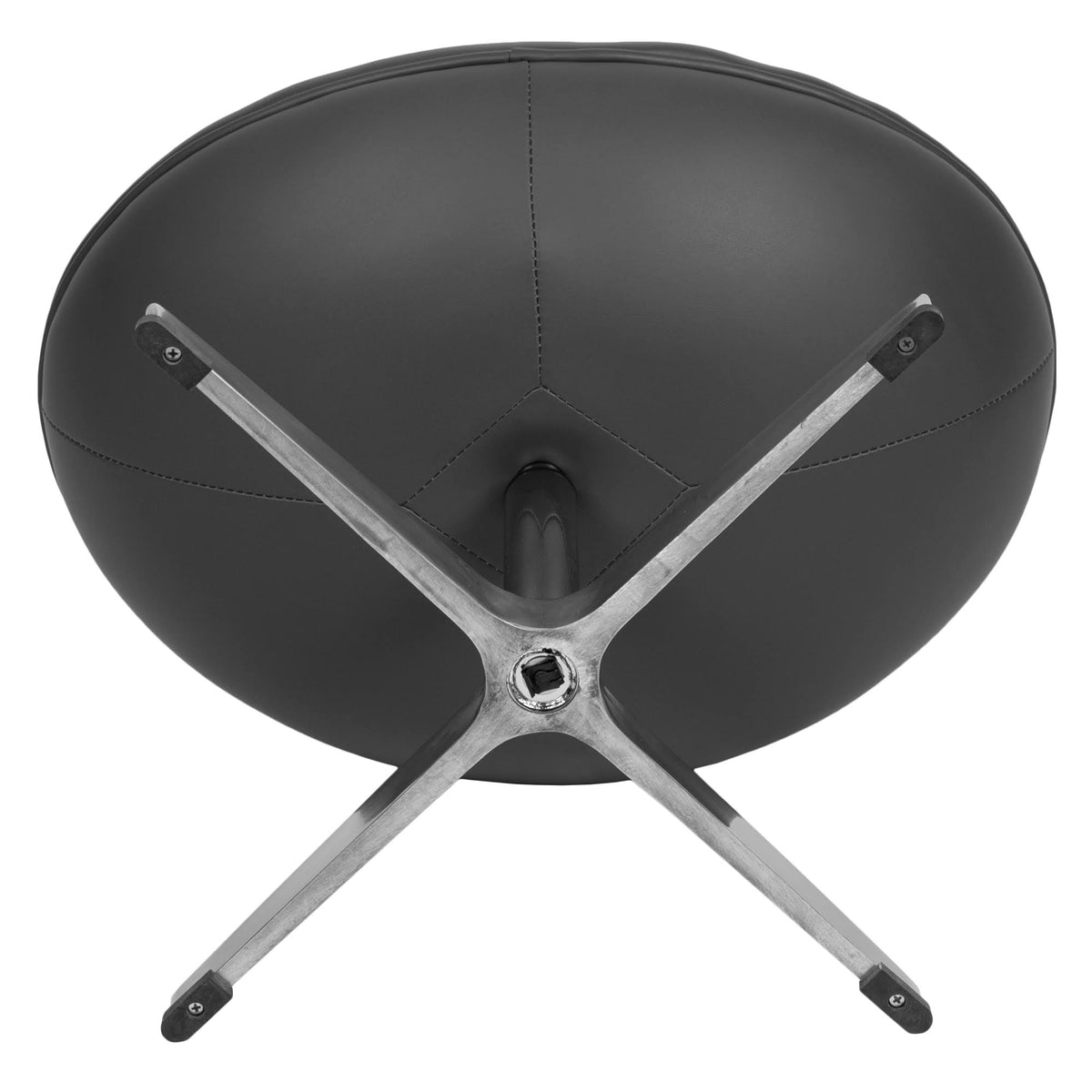 Gray LeatherSoft Saddle Wing Ottoman T494114