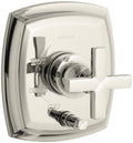 Pressure-Balancing Valve Trim with Push-Button Diverter and Cross Handles M92979