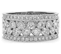14k White Gold Diamond Cluster Band Engagement Ring Q214