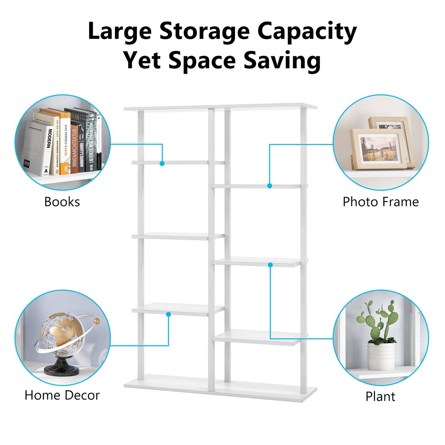 White 5-Tier Ladder Bookcase Z3573