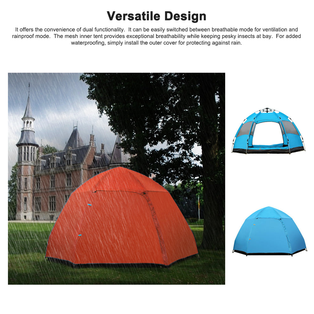 Camping Tent Quick Open Double Layer Rainproof V2077