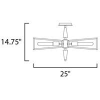 4 Light Flush Mount Black/Satin Y1115