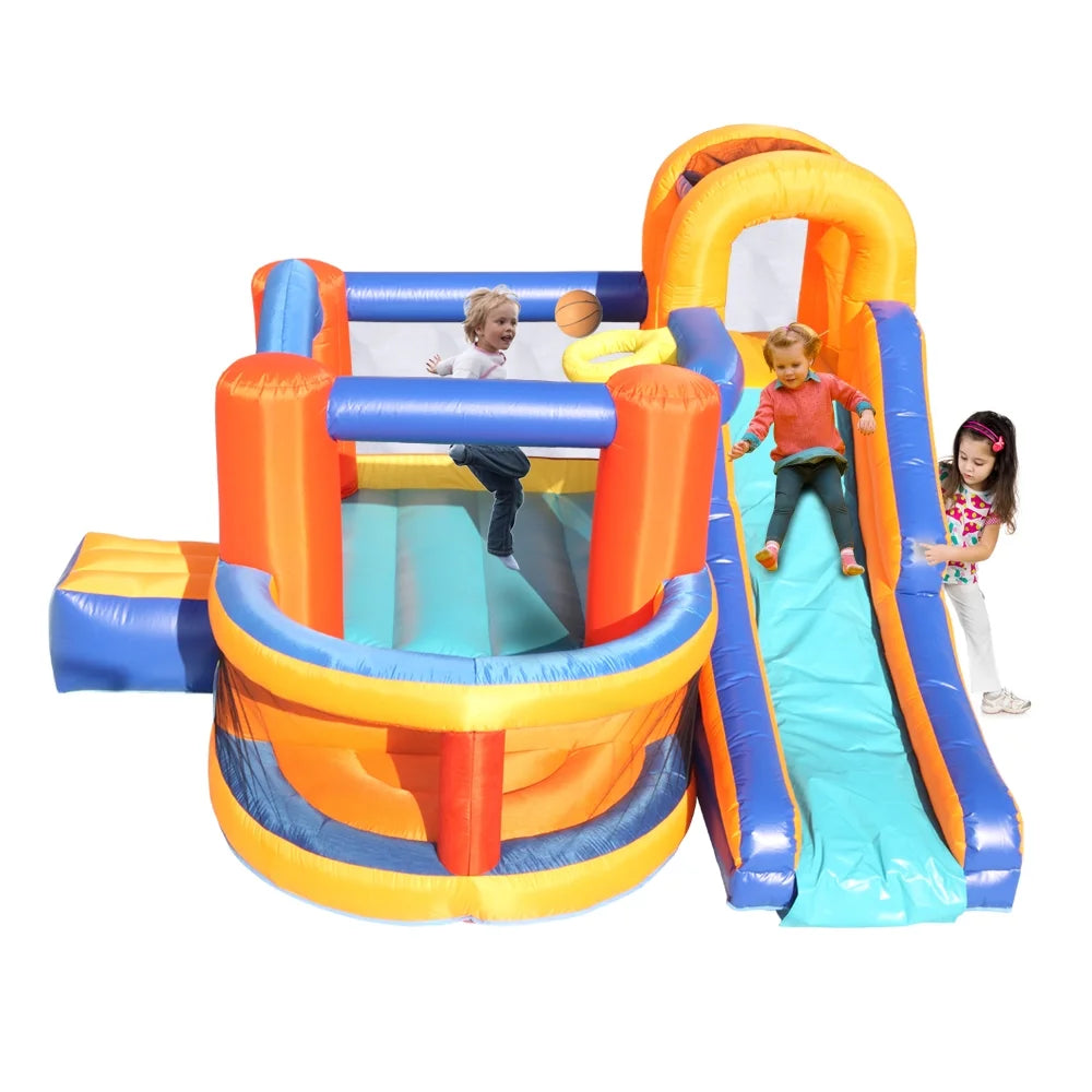 Inflatable Bounce House Slide Bouncer with Basketball Hoop Climbing Wall V35915