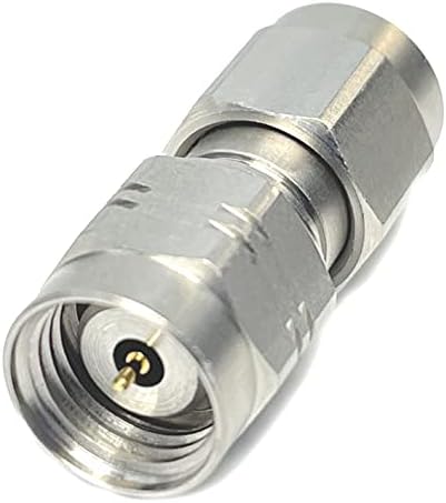 Precision 1.85 mm Male to SMA Male Microwave Adapter, DC to 26.5 GHz, 50 Ohm, Stainless Steel Body A586