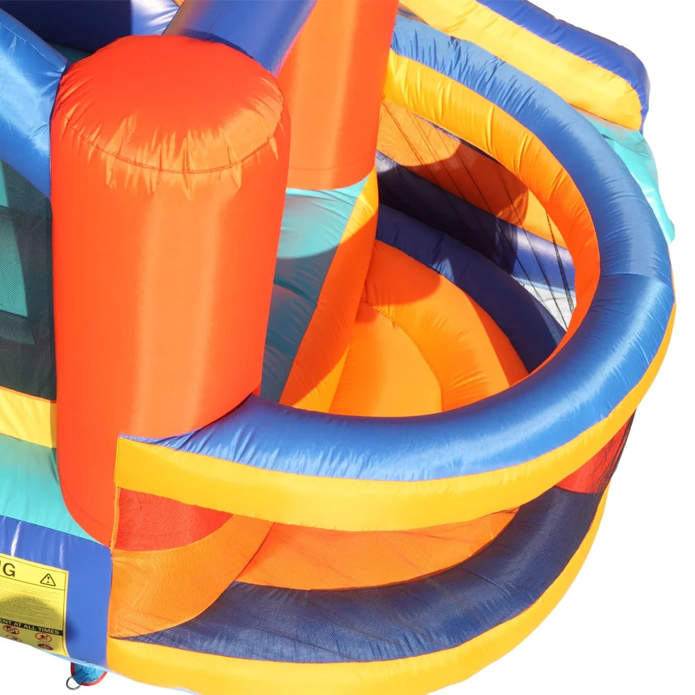 Inflatable Bounce House Slide Bouncer with Basketball Hoop Climbing Wall V35915