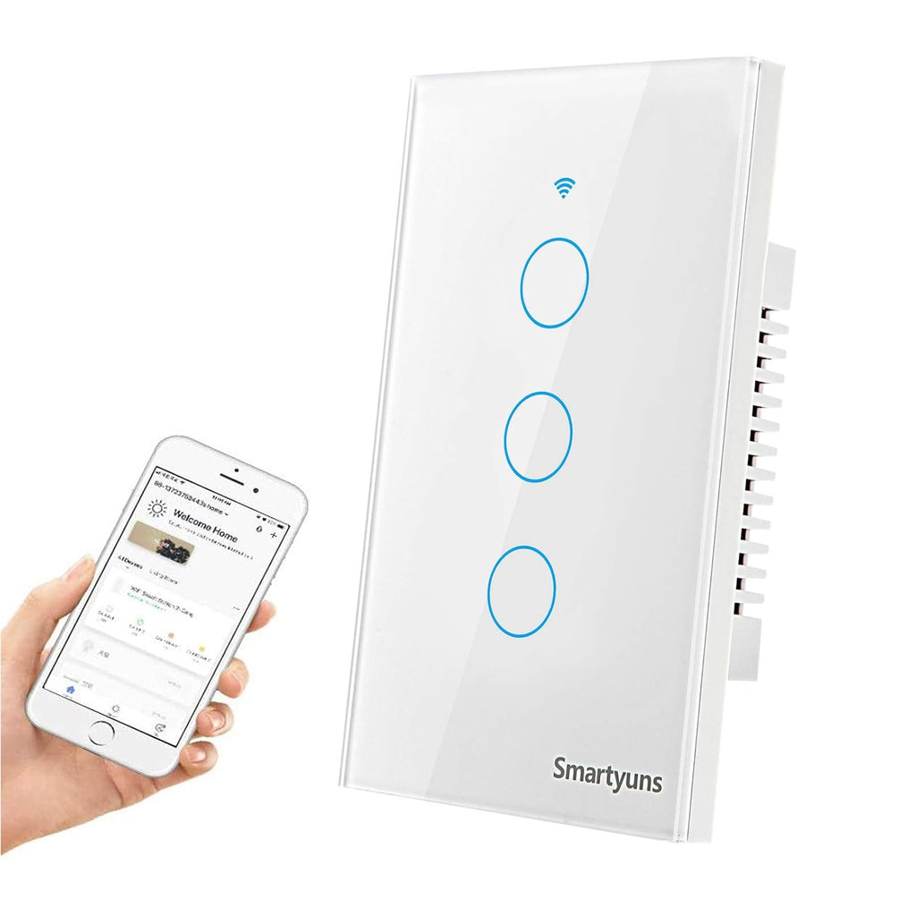 Black WiFi Tempered Glass Touch Light Switch, 1 Gang, Pack of 2 C554