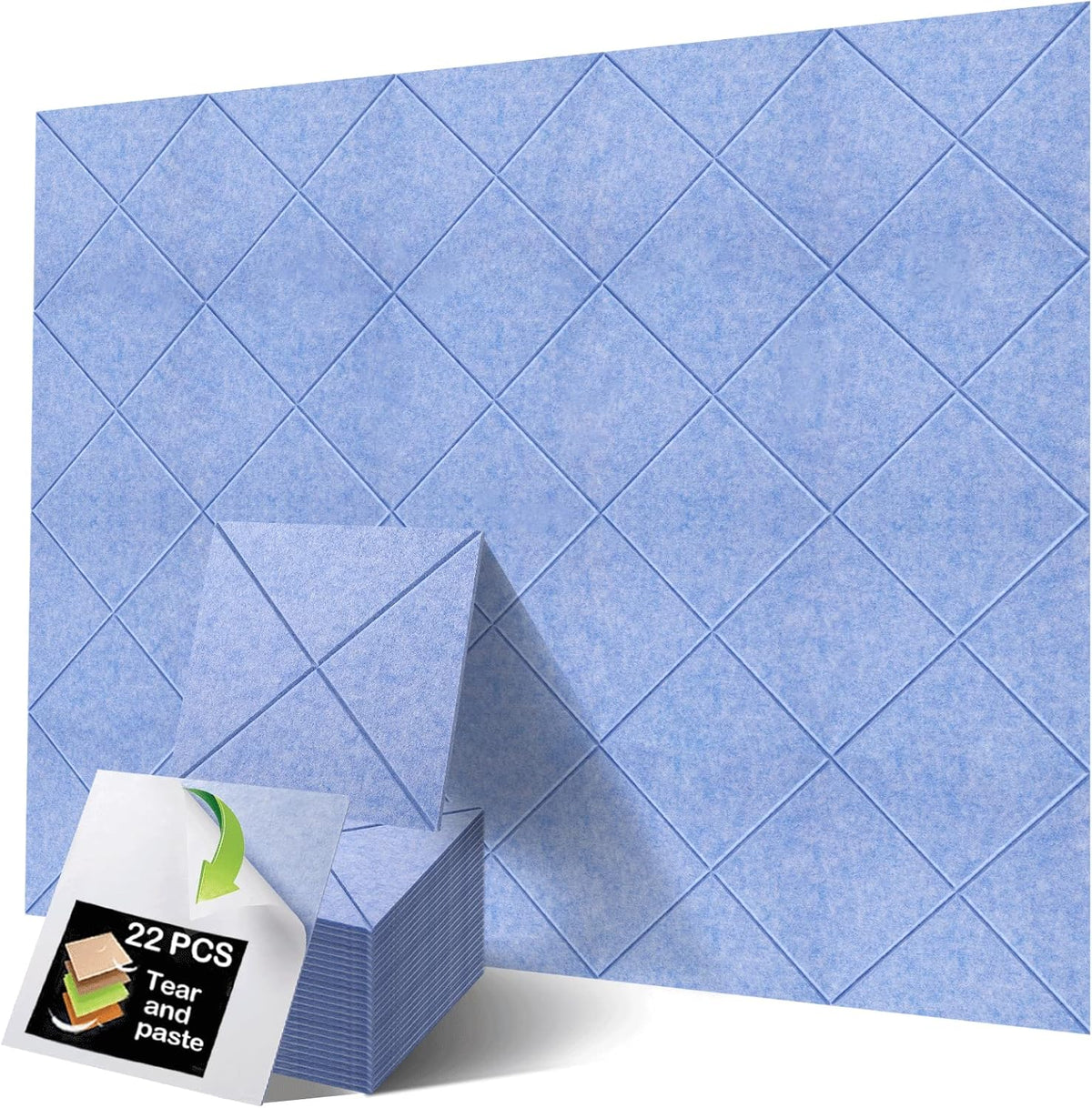 22 PCS Acoustic Panels Sound Proof Boards Noise Canceling (Sky blue) F179784