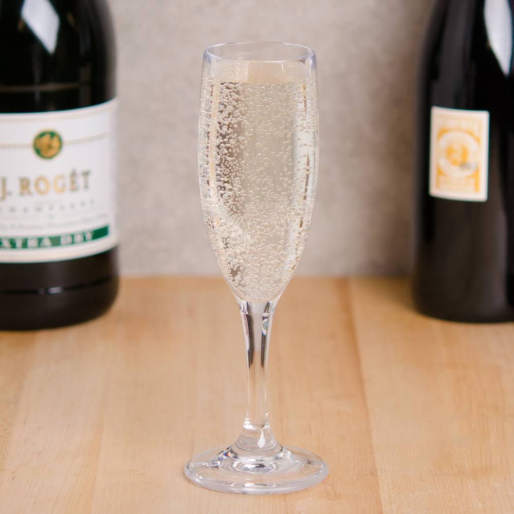 6 oz Clear Plastic Champagne Glass D954