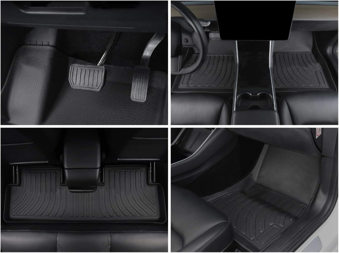 TPE Floor Mats and Rear Trunk Cargo Tray Set of 6 T8634
