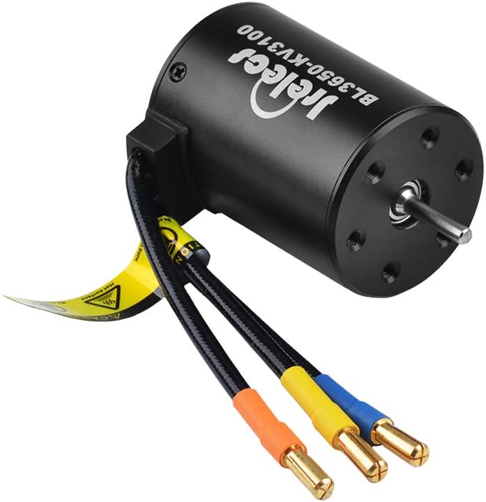 Waterproof 3650 3100KV Sensorless Brushless Motor with 60A Brushless ESC for 1/10 RC Car Truck, Pack of 2 A956