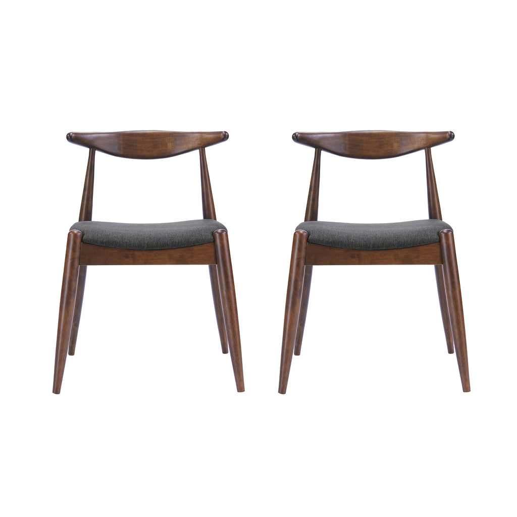 Charcoal Fabric Upholstered Dining Chairs, Set of 2 N854