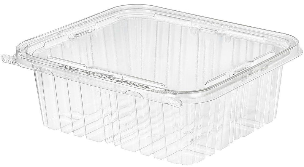 64 oz Clear Polyethylene Square Food Container, 150/Case E447370