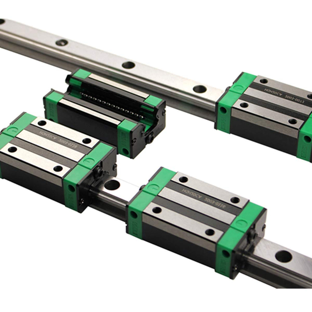 2Pcs HGR20-1200mm Linear Slide Guideway Rail + 4Pcs HGH20A Bearing Blocks Square Type Carriage for 20mm Linear Rail Set O550925