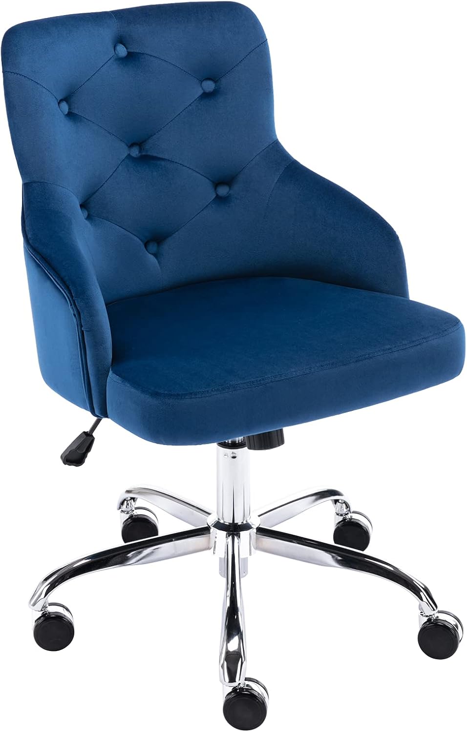 Height-Adjustable Mid-Back Velvet Swivel Office Chair G547771
