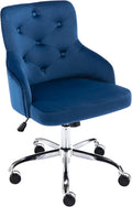 Height-Adjustable Mid-Back Velvet Swivel Office Chair G547771