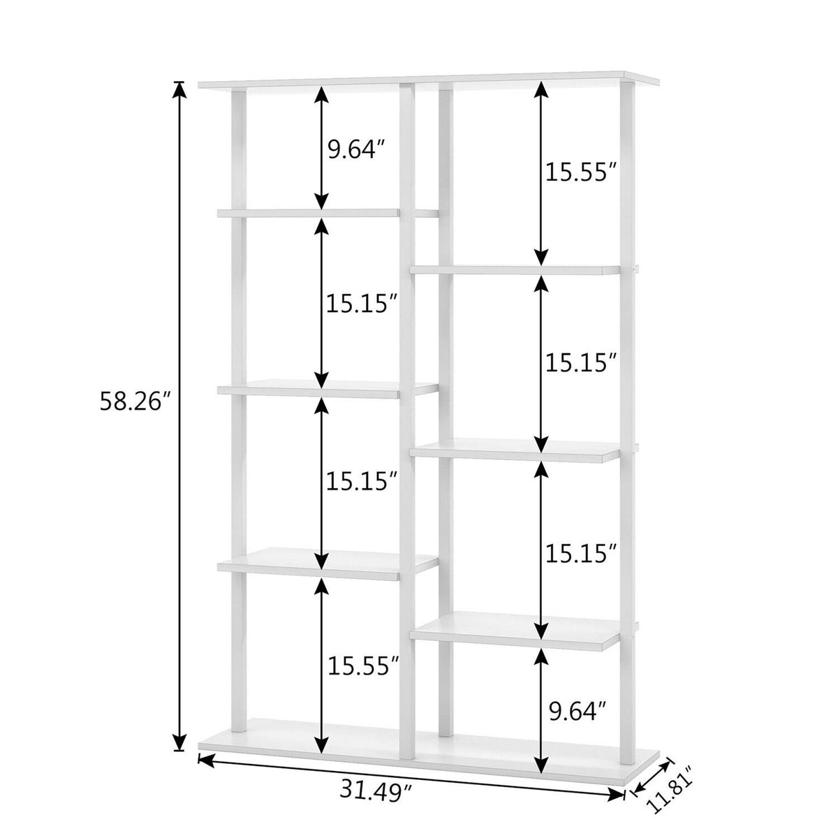 White 5-Tier Ladder Bookcase Z3573