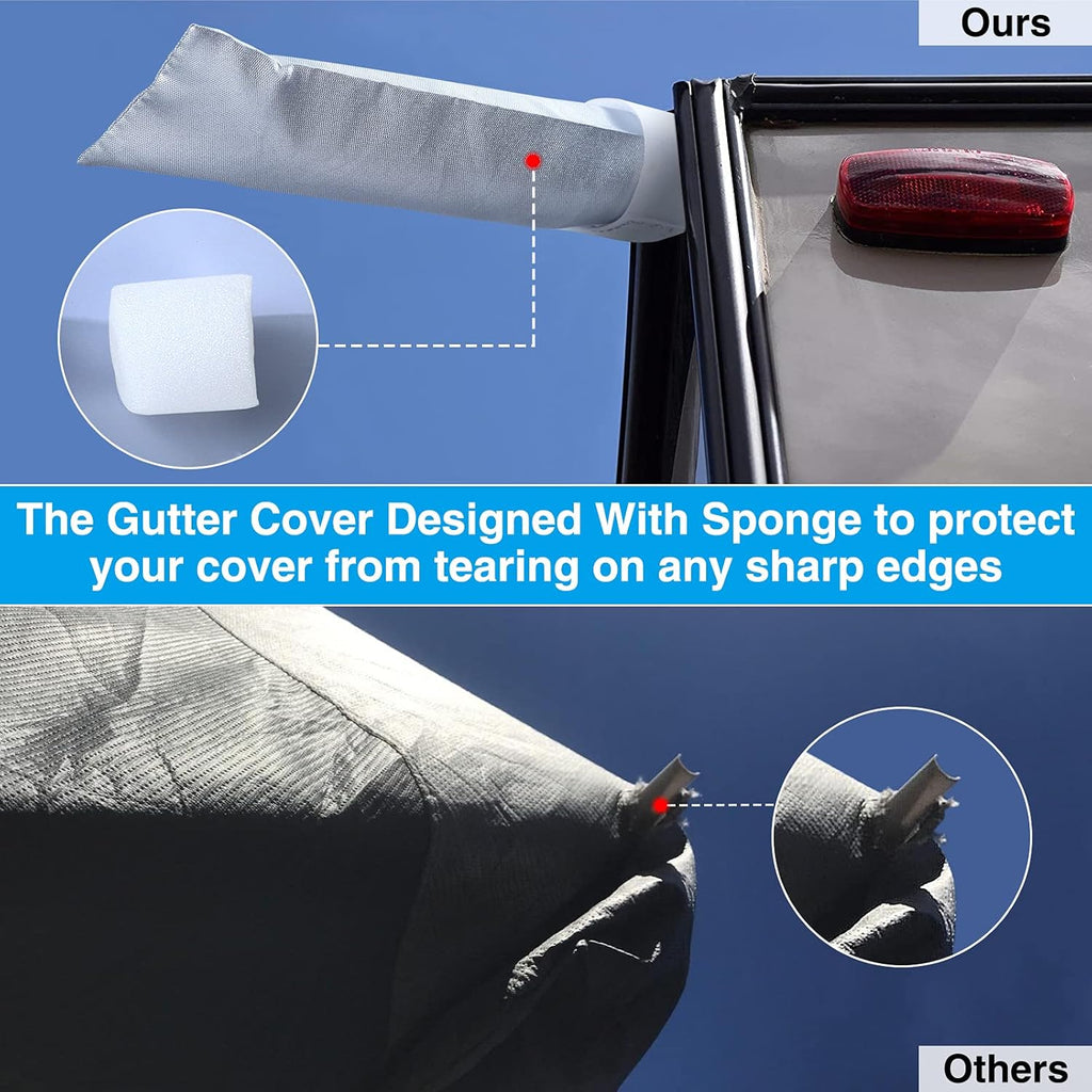 Rip-Stop RV Cover Fits Up to 15’ Long Motorhome with Gutter Covers B597096
