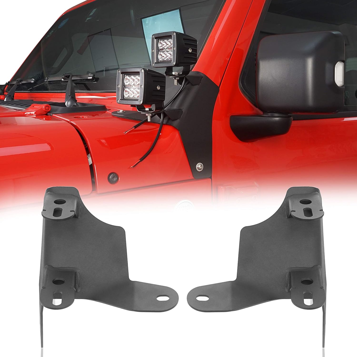 Dual A-Pillar Light Mounting Brackets Pair H6040