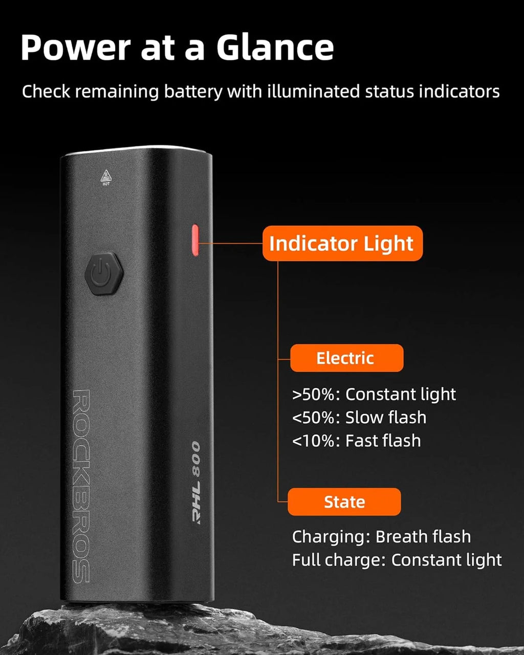 Cycling Headlight LED Bike Front Light 800 lumens Type-C Charging Waterproof 3000mAh Rechargeable Z556