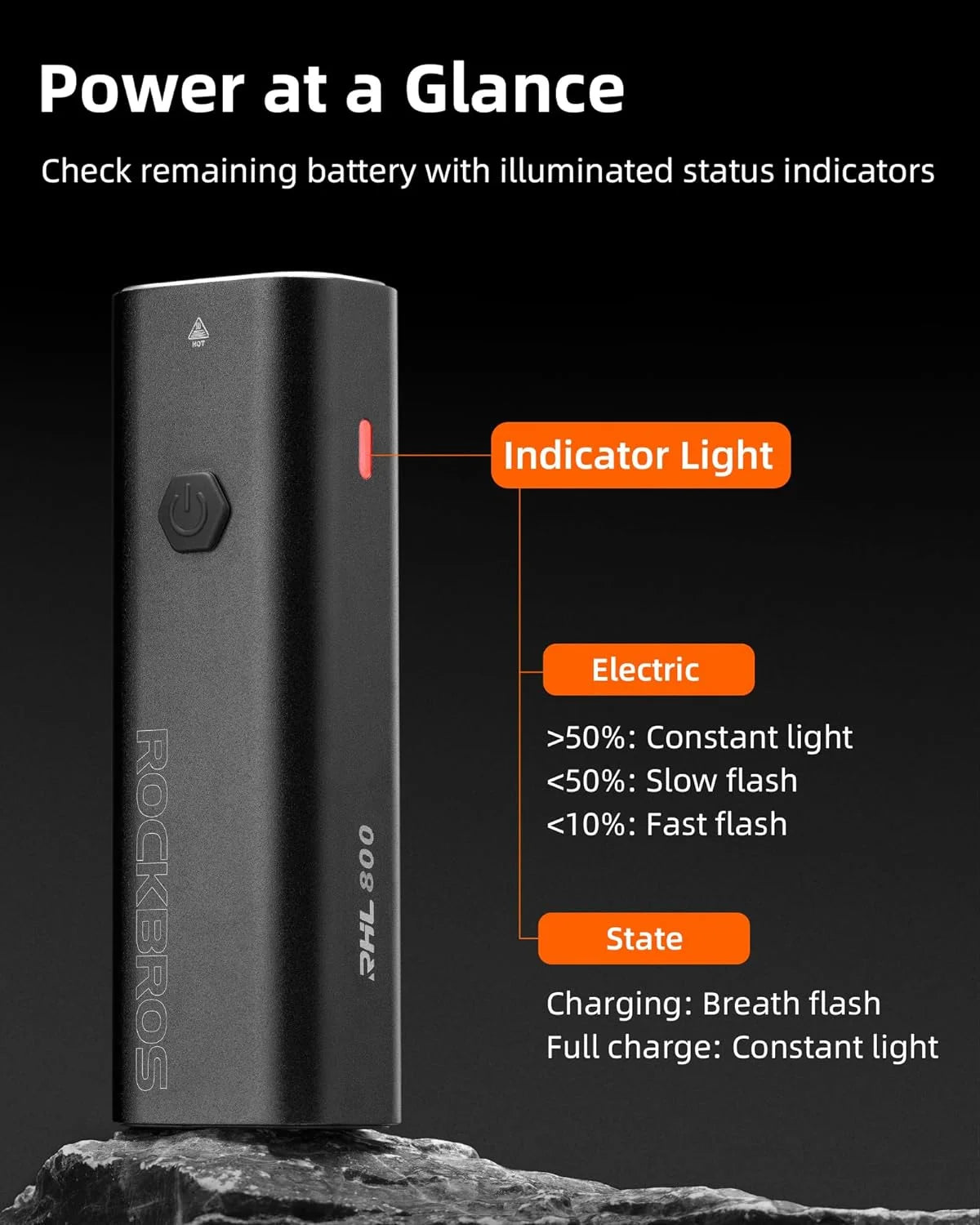 Cycling Headlight LED Bike Front Light 800 lumens Type-C Charging Waterproof 3000mAh Rechargeable Z556