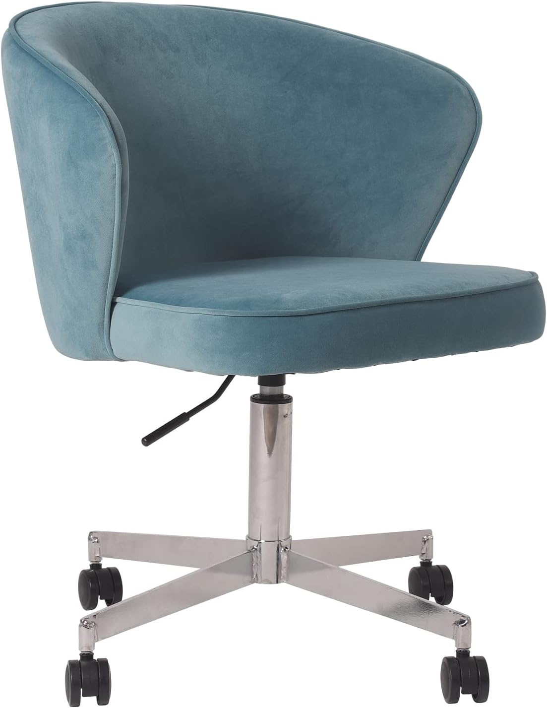 Height-Adjustable Mid-Back Velvet Swivel Office Chair G547771
