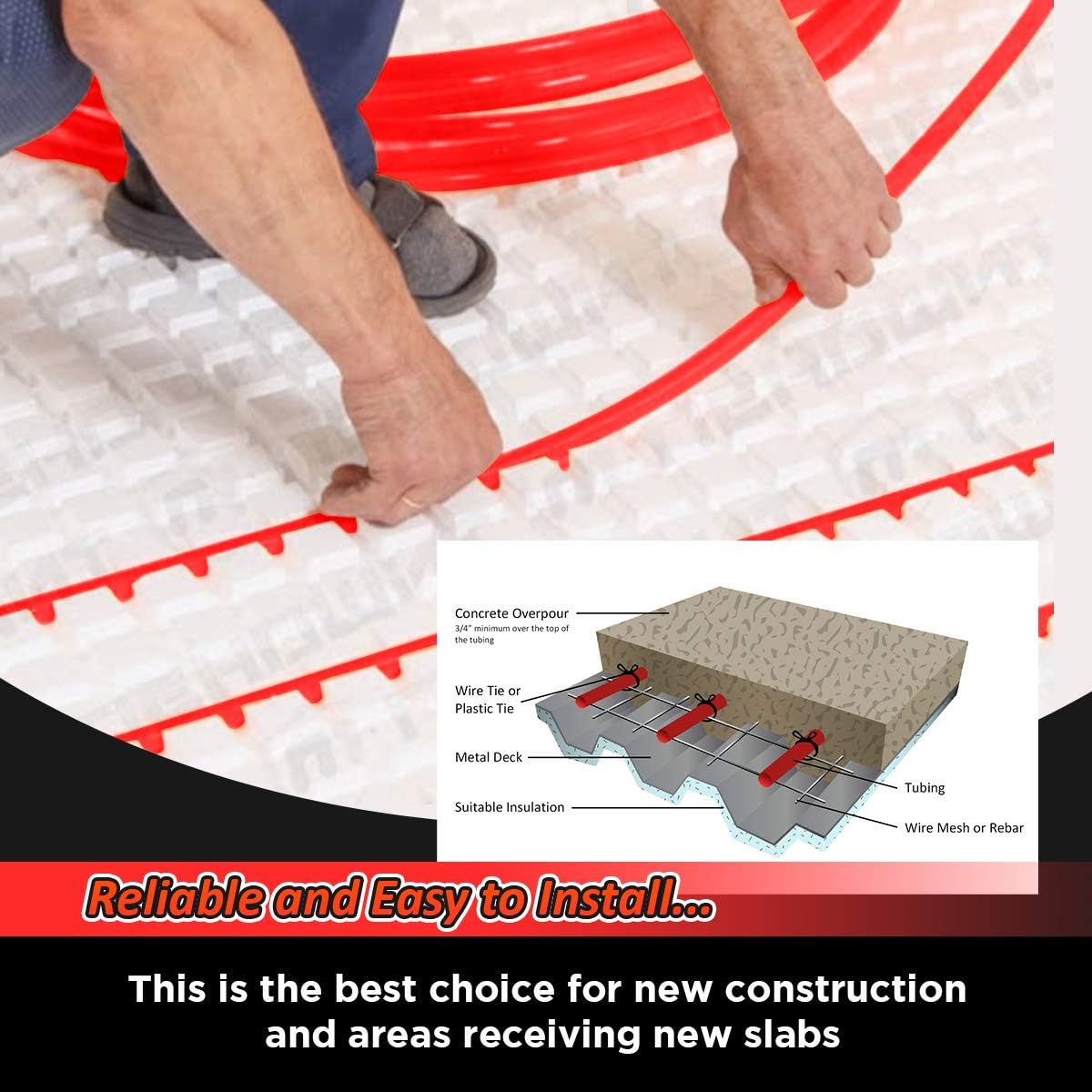 1/2 Inch X 300 Ft Red Non-Barrier Pex Tube Coil Y243