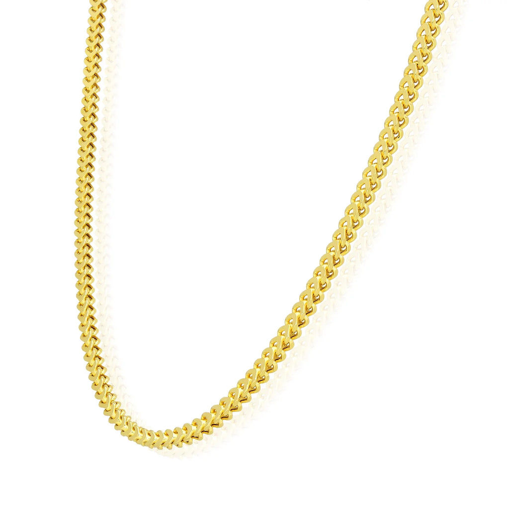 18K Gold Over Silver Hollow Franco Chain Necklace 20"-30" U37406