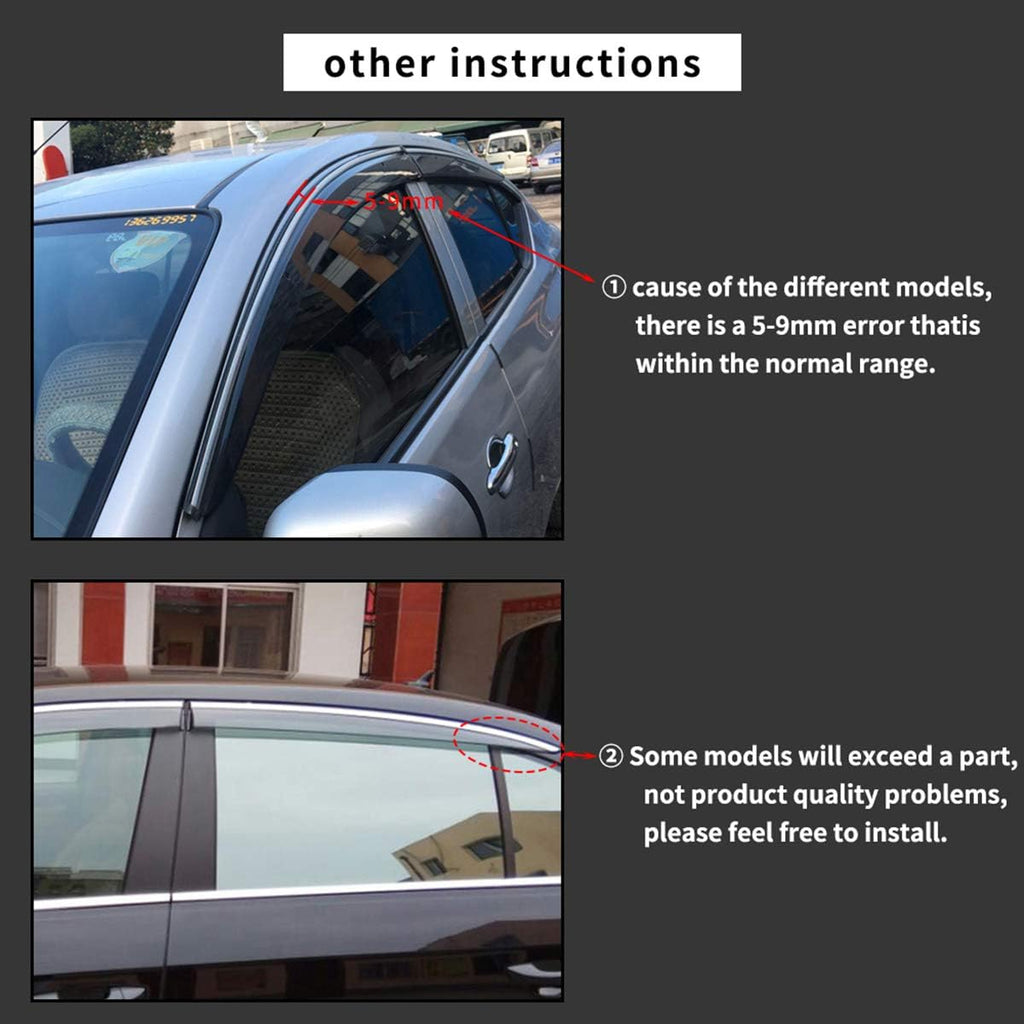 Smoke Side Window Deflectors for Audi A3 Sedan U887