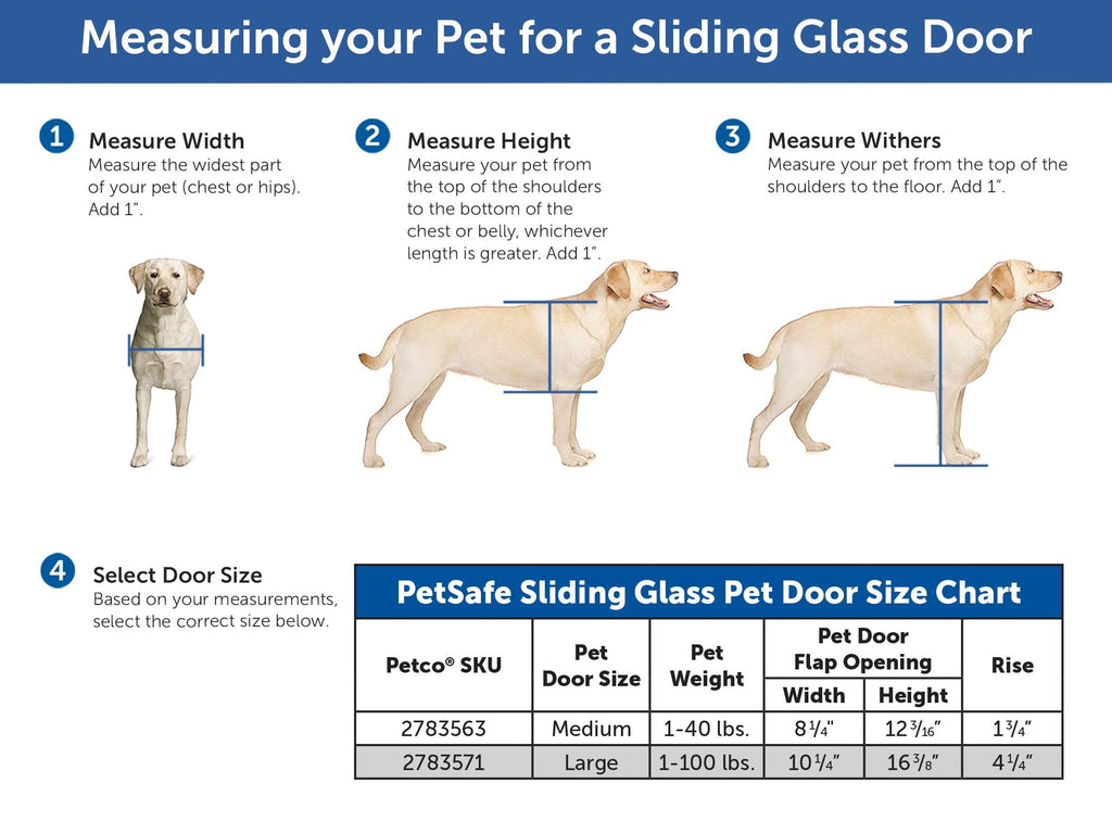 2-Piece Sliding Glass Pet Door, Large, White G974047
