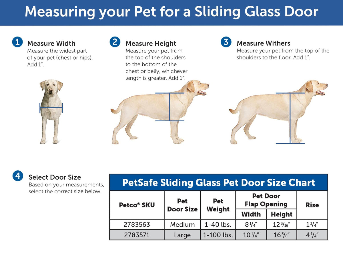 2-Piece Sliding Glass Pet Door, Large, White G974047