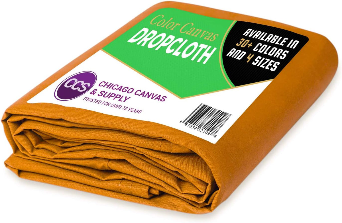 Orange Cotton Canvas Drop Cloth 6 by 10 Feet Pack of 2 B251