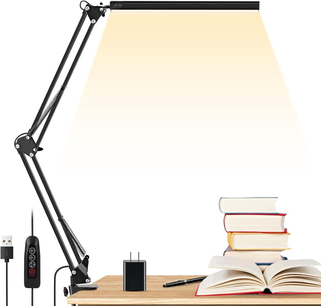 LED Desk Lamp with Clamp, 3 Modes, 30 Brightness Dimmable C3220