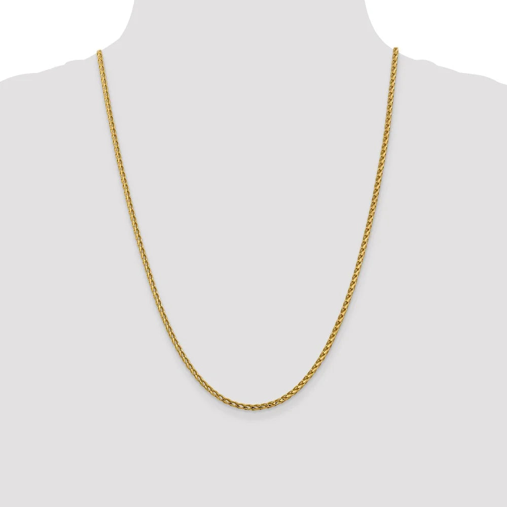 14kt Yellow Gold Diamond Cut Open Franco Chain 24 inch M16588