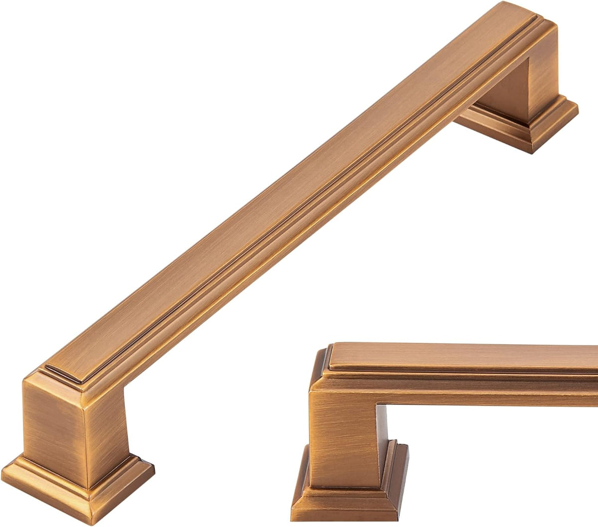 10 Pack Antique Brass Cabinet Hardware Pulls, 5 inch Hold Centers F9677