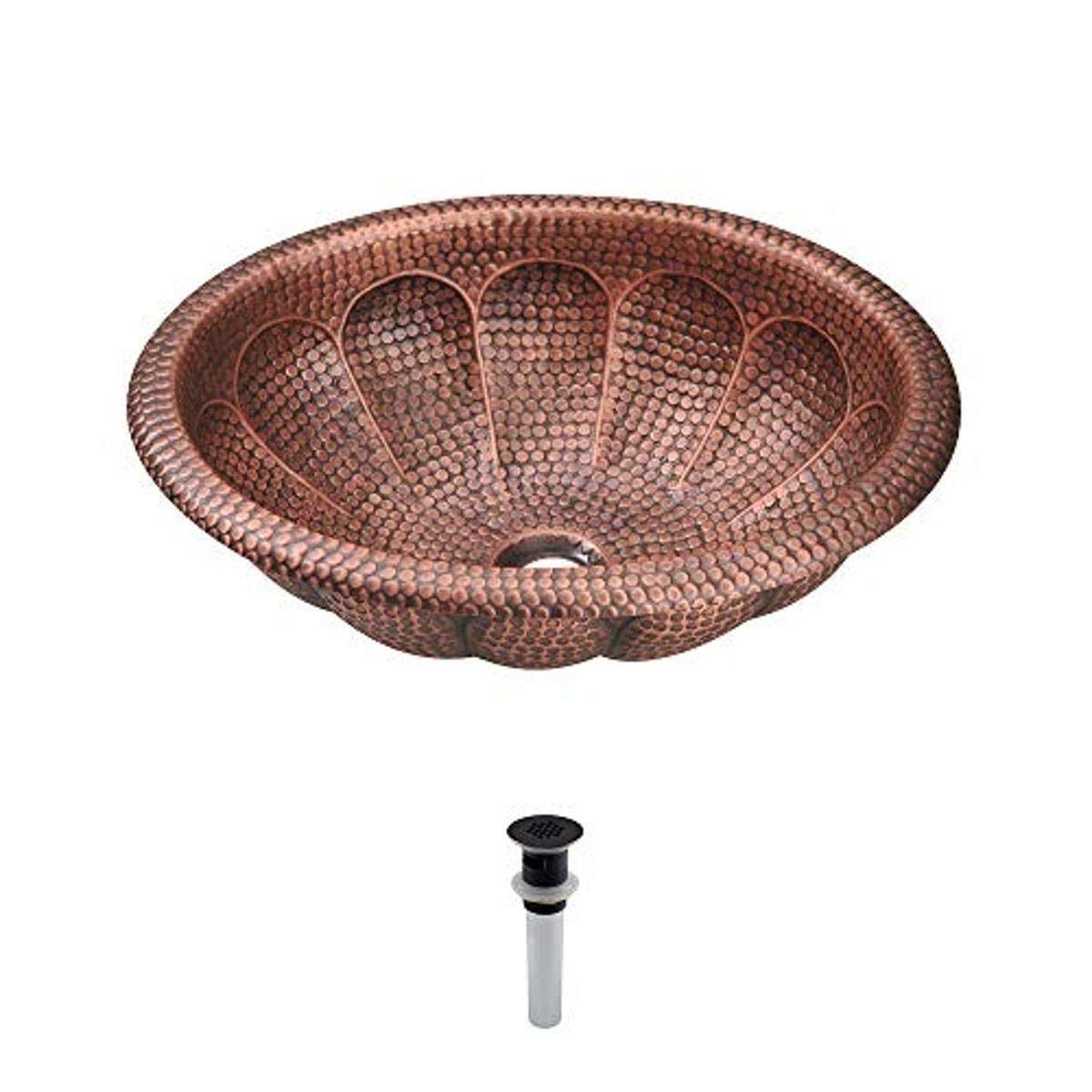 Antique Bronze Copper Oval Sink with Grid Drain B15021