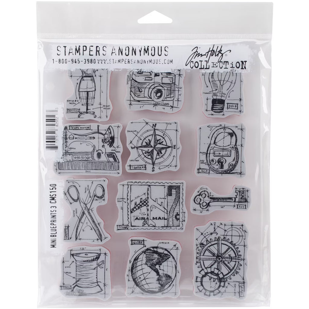 Mini Blueprints Cling Stamps G440794