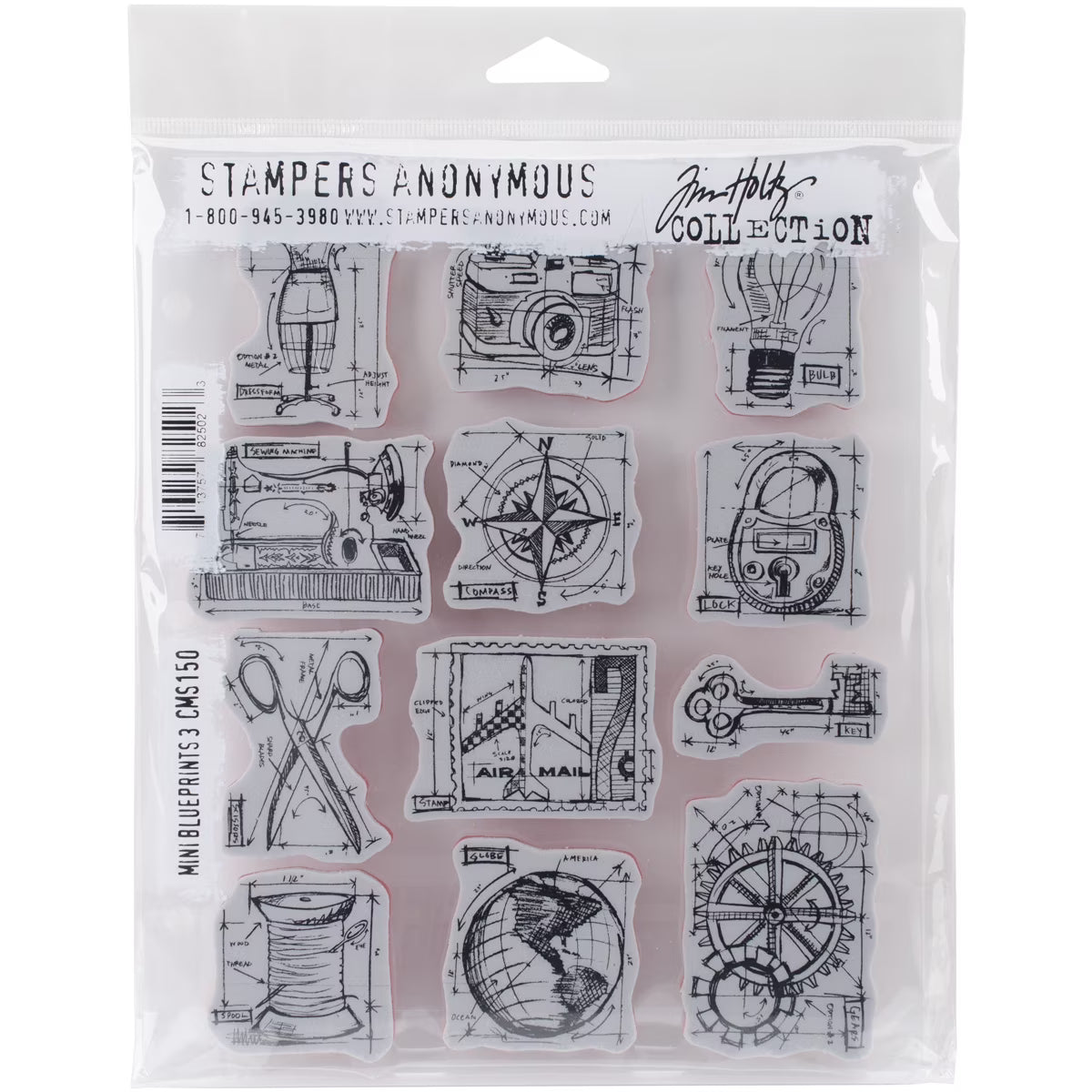 Mini Blueprints Cling Stamps G440794