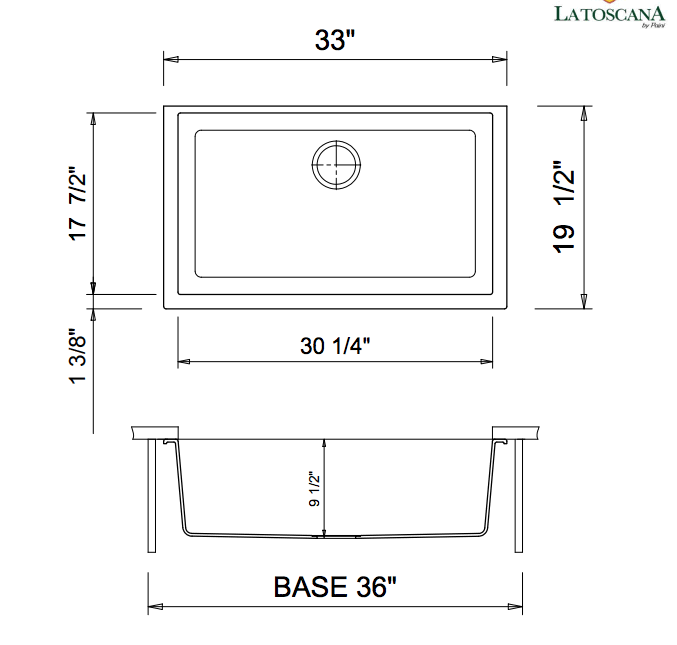 33x22 Single Basin Granite Undermount Sink W291019