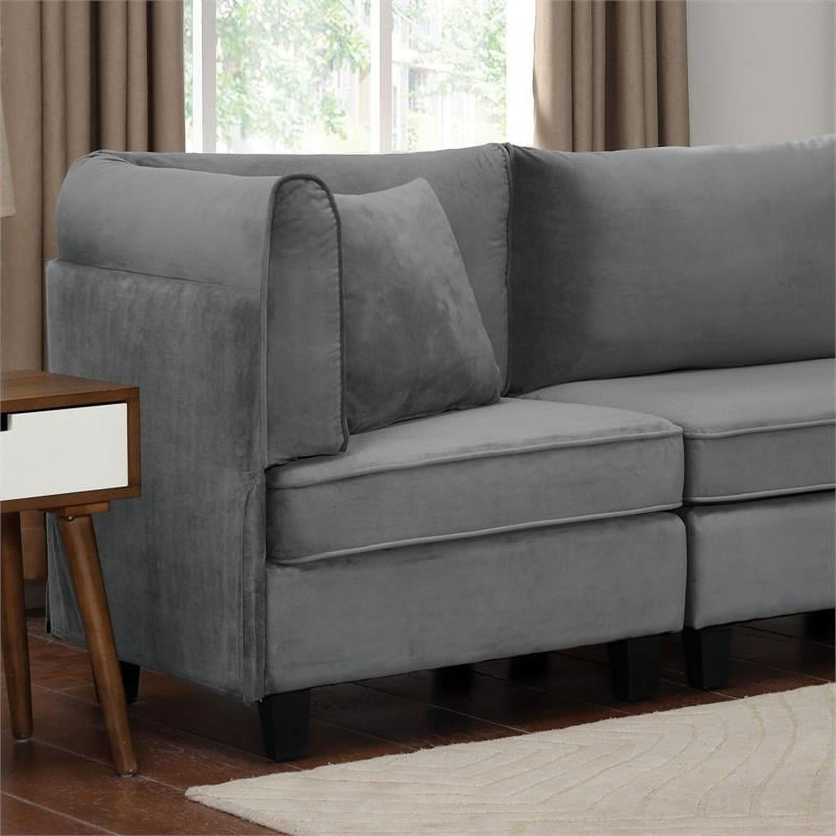 Gray Fabric Upholstered Large Sofa C16337