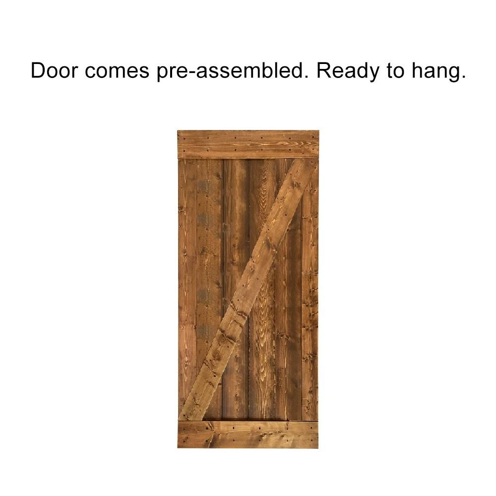 Sage Green Stained Wood Interior Sliding Barn Door with Hardware Kit I229194