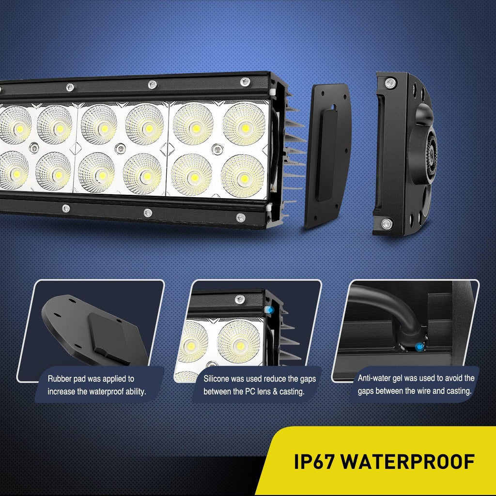42Inch 240W Curved LED Work Light Spot Flood Combo Driving Fog Lights, Pack of 2 V4437