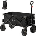 Folding Collapsible Utility Wagon Cart with 8 Wheels, Black U130