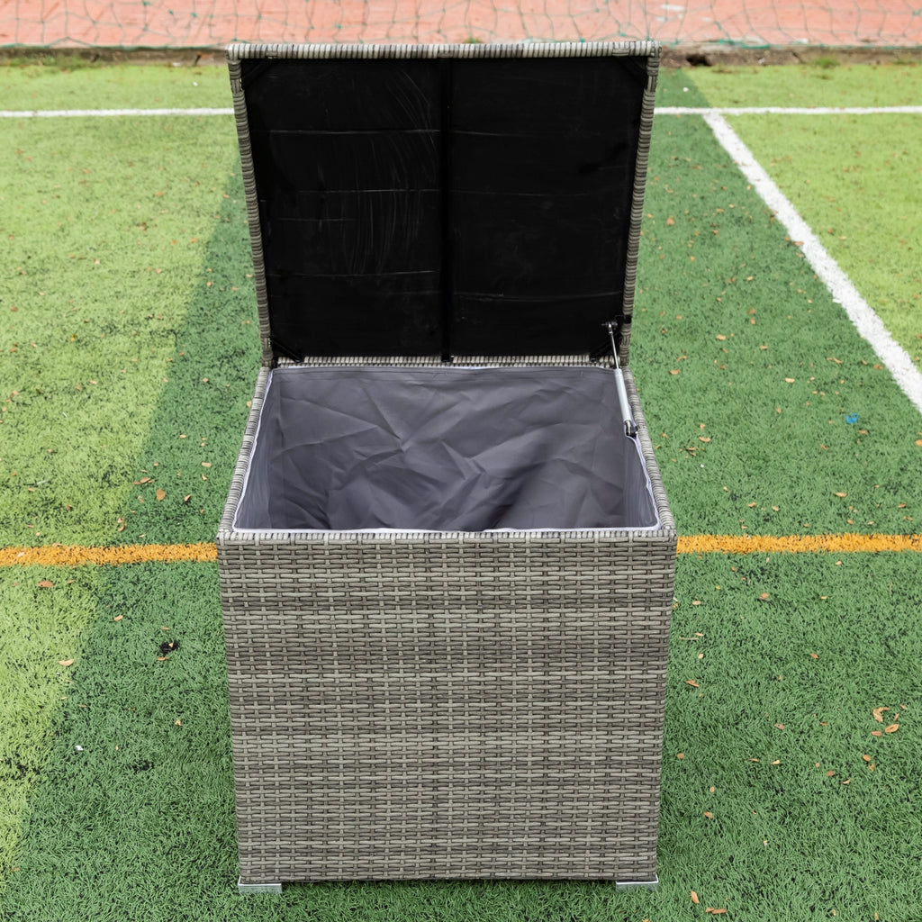 Grey 4 Piece Patio Sectional Sofa Set with Storage Box E988023