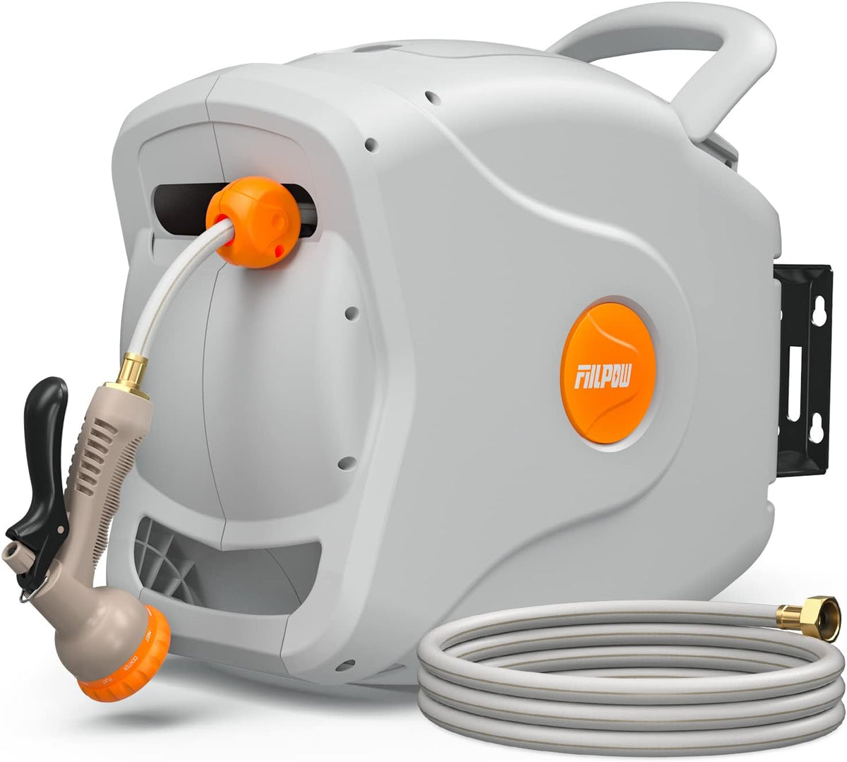 100 FT 1/2 Retractable Wall Mounted Garden Hose Reel with Automatic Rewind A4846